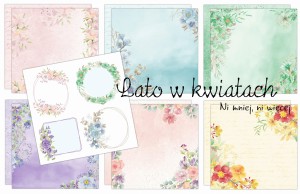 Lato w kwiatach KWADRAT papiery do druku