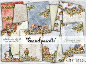 A4 Grandparents  papiery do druku