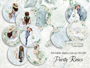 Purity Roses digi stemple