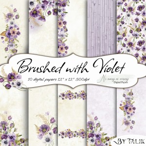 Brushed with Violet KWADRAT papiery do druku