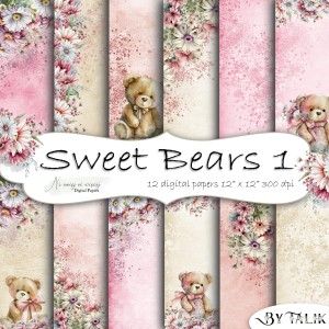 Sweet Bear 1 KWADRAT papiery do druku