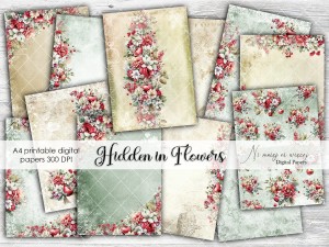 A4 Hidden in Flowers papiery do druku