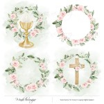 Wianki komunijne April Mood różowe do druku