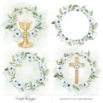 Wianki komunijne April Mood niebieskie do druku