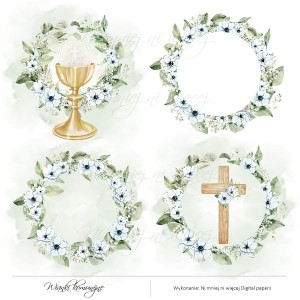 Wianki komunijne April Mood niebieskie do druku