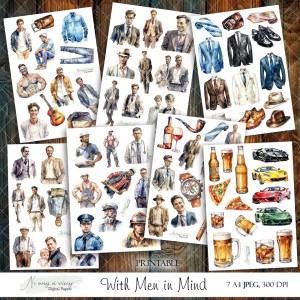 Zestaw grafik "With Men in Mind" do wydruku