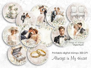 Always in My Heart digi stemple ślubne