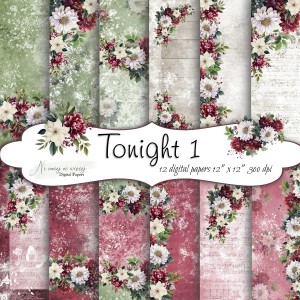 Tonight 1 (same kwiaty) KWADRAT papiery do druku