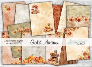 A4 Gold Autumn papiery do druku