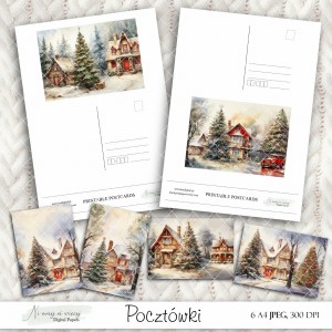Pocztówki Vintage Christmas do druku