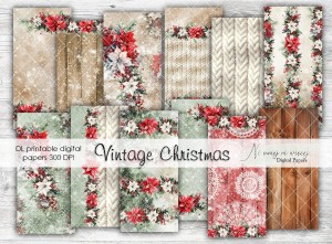 DL Vintage Christmas  papiery do druku