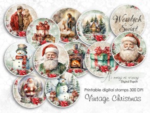Vintage Christmas stemple do druku
