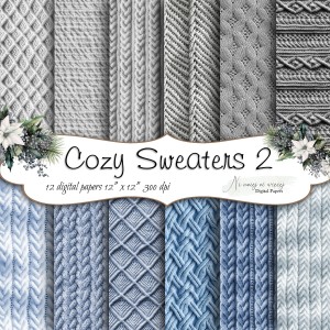 Cozy Sweaters 2 - papiery do druku KWADRAT