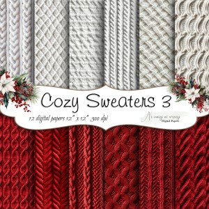Cozy Sweaters 3 - papiery do druku KWADRAT