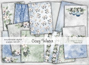 A4 Cozy Winter - papiery do druku