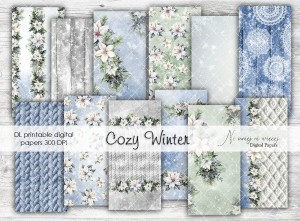 DL Cozy Winter - papiery do druku
