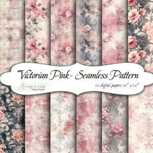 Victorian Pink- papiery do druku KWADRAT