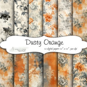Dusty Orange- papiery do druku KWADRAT