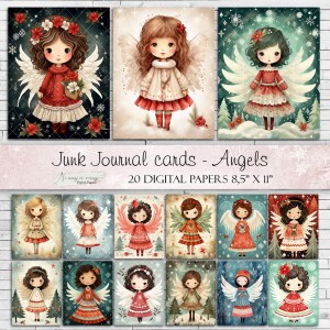 Aniołki - tagi / papiery do druku