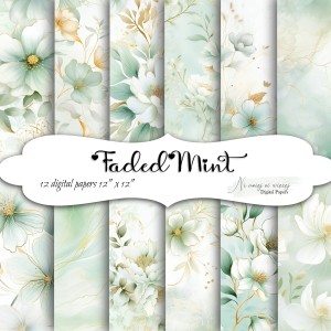 Faded Mint - papiery do druku KWADRAT