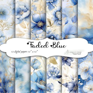 Faded Blue - papiery do druku KWADRAT