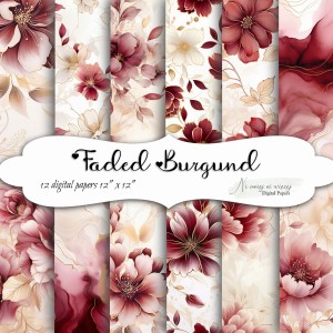 Faded Burgund - papiery do druku KWADRAT