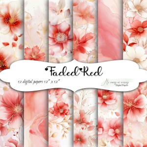 Faded Red - papiery do druku KWADRAT