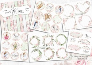 Zestaw powiększony Touch the Roses A4 do druku