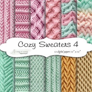 Cozy Sweaters 4 - papiery do druku KWADRAT