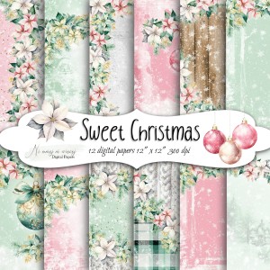 Sweet Christmas- papiery do druku KWADRAT