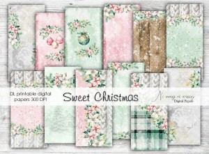 DL Sweet Christmas- papiery do druku