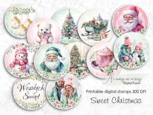 Sweet Christmas stemple do druku