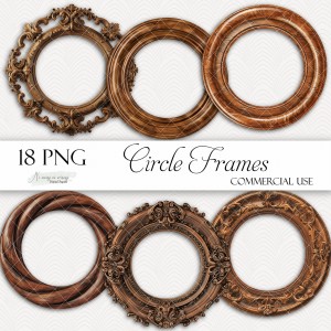 Ramki koła- zestaw grafik do druku