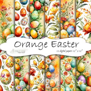 Orange Easter - papiery do druku KWADRAT