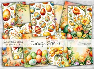 A4 Orange Easter - papiery do druku
