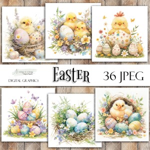 Kwadratowe grafiki do druku- Wielkanoc