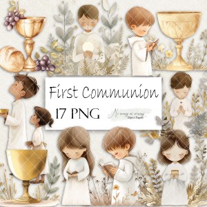 First Communion cliparts- zestaw grafik do druku
