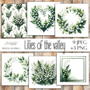 Lilies of the valley  - zestaw grafik do druku