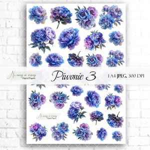 Arkusz grafik "Piwonie 3" do wydruku