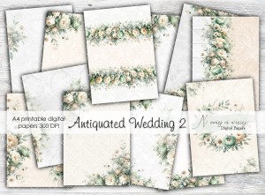 A4 Antiquated Wedding 2 papiery do druku