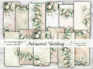 DL Antiquated Wedding papiery do druku