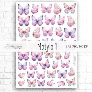 Arkusz grafik "Motyle 1" do wydruku