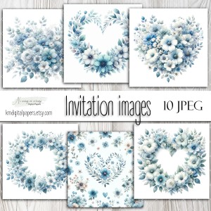 "Invitation images" - niebieskie stemple do druku 