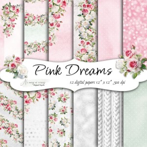 Pink Dreams KWADRAT papiery do druku