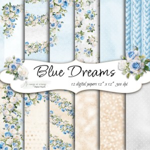 Blue Dreams KWADRAT papiery do druku