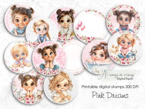 Pink Dreams 2 digi stemple do druku