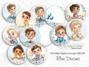 Blue Dreams 2 digi stemple do druku