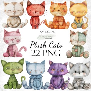 Plush Cats zestaw grafik do druku