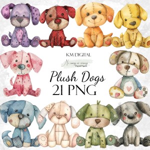 Plush Dogs zestaw grafik do druku