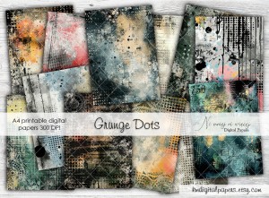 A4 Grunge Dots papiery do druku